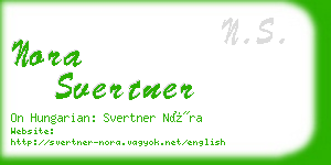 nora svertner business card